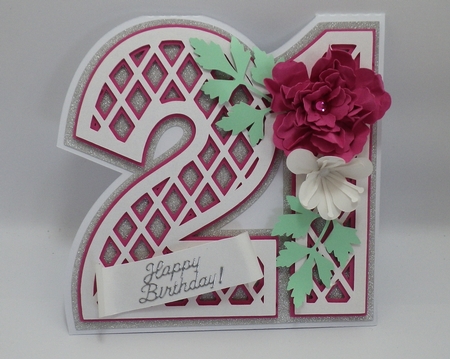 Milestone number card, 21 by Lyn Simms