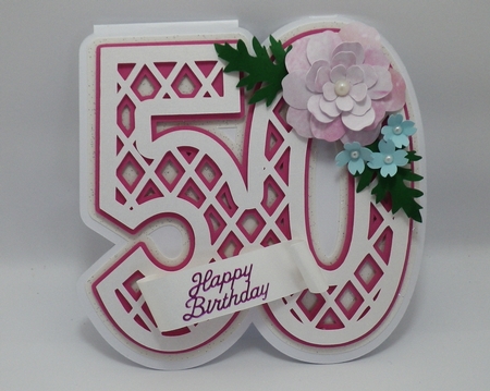 Milestone number card, 50 by Lyn Simms