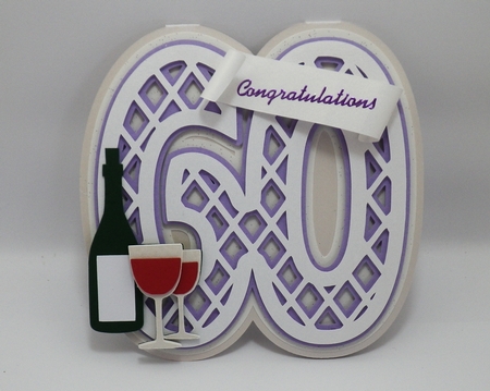 Milestone number card, 60 by Lyn Simms