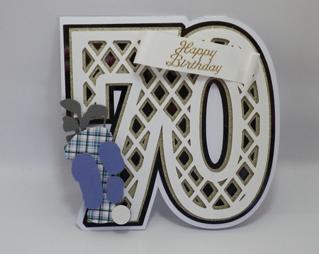 Milestone number card, 70 by Lyn Simms