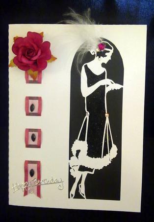 Art Deco Lady Card Template by Lyn Simms