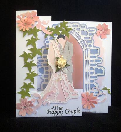 Wedding Couple Concertina Card by Lyn Simms