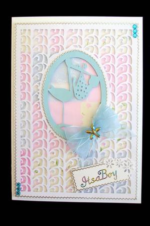Stork And New Baby Inset Card  by Lyn Simms