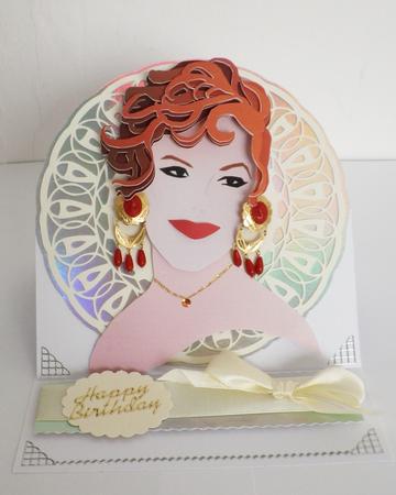 Ladies Face Print And Cut With Doillie Topper Silhouette S by Lyn Simms
