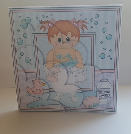 Cute Little Bathtub Toddler Girl Shell Edged Corner Side Stacker by Lystra Jordan