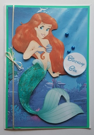 Ariel The Little Mermaid A5 Decoupage by Lystra Jordan