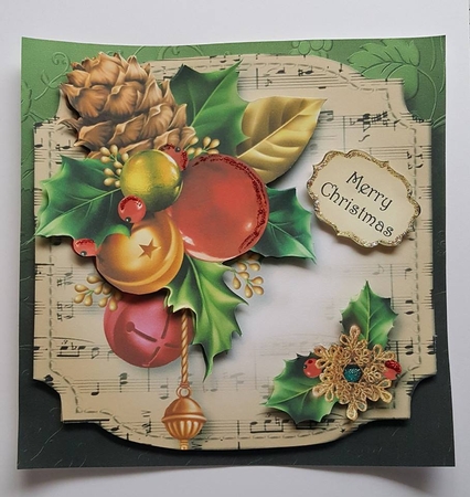 Sheet Music Christmas - Baubles & Bells 8x8 by Lystra Jordan