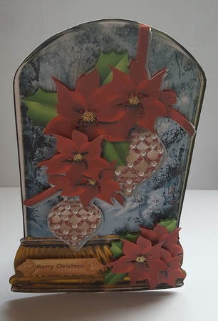 Christmas Globe Sparkling   Baubles & Poinsettias by Lystra Jordan