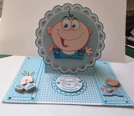 Cheeky Baby Boy Centre Panel Easel by Lystra Jordan