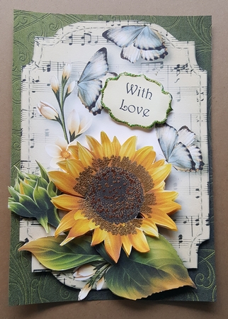 Sheet Music & Butterflies - Sunflower by Lystra Jordan