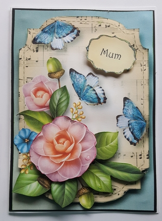 Sheet Music & Butterflies - Camellias by Lystra Jordan
