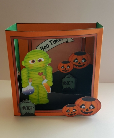 3D Halloween Diorama Shadow Box Card Mini Kit  - Mummy Gomez by Lystra Jordan