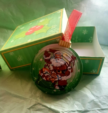 3D Santa Bauble,Card and Box Mini Kit 3 by Lystra Jordan