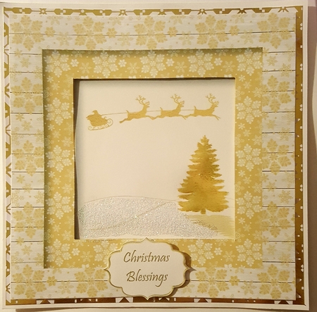 Rustic Snowflakes Frame - Gold Santa by Lystra Jordan