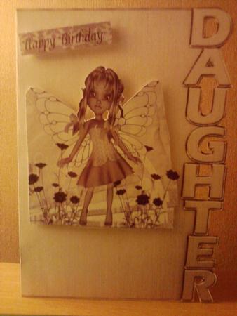 5 x 7 Elegant Metallic Daughter Shaped Card by Maddy Mcmillan
