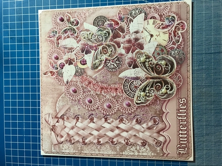 Pink Girly Steampunk 8in x 8in Decoupage by Maggie Shirley