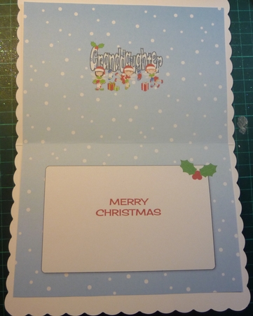 Christmas Fairies with Christmas Stockings GRANDDAUGHTER 5x7 insert by Maida Blades