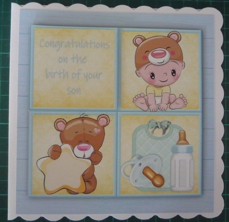 Baby Boy Cube Bear 8x8 Mini Kit by Maida Blades