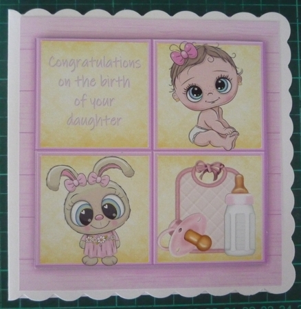 Baby Girl Cube Bunny 8x8 Mini Kit by Maida Blades