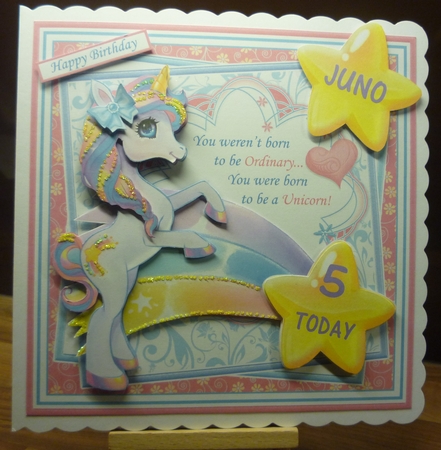 BORN TO BE A UNICORN 7.5 Decoupage & Insert Card Kit by Maida Blades