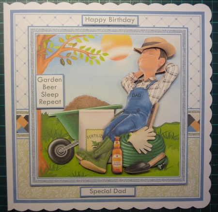 GARDENER ITS A HARD LIFE Humorous 7.5 Decoupage Card Kit by Maida Blades