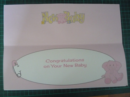 Cute Elephant NEW BABY large dl insert by Maida Blades