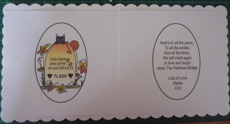 Special cat condolences insert by Maida Blades