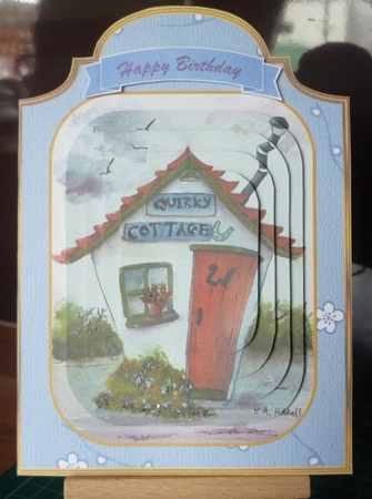 Quirky Cottage 1  Cut and Fold Card   - Multi Occasions Card  by Maida Blades