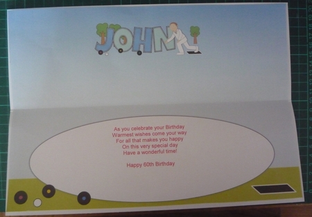 Crown Green Bowling JOHN 60th large dl insert by Maida Blades