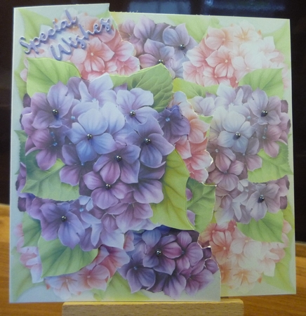 Hydrangeas - 6 x 6 Floral Printable Cut Out Card Kit With Decoupage, Insert, Envelope, Tags & Instructions by Maida Blades