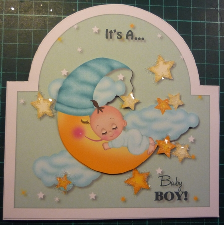 Shaped Card  It´s a Boy ! by Maida Blades