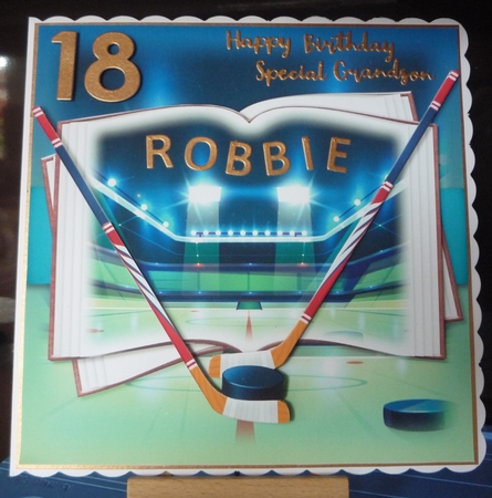 Ice Hockey Open Book by Maida Blades