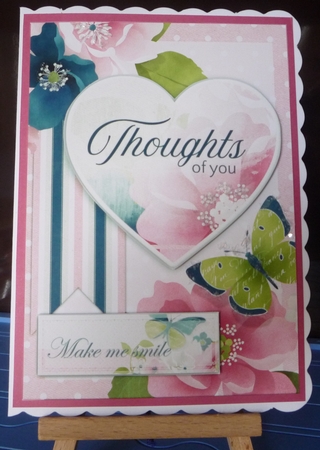 Thoughts of You Easy Floral 5 x 7 Inch Decoupage Card & Insert by Maida Blades