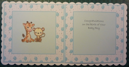 Giraffe & Monkey New Baby Boy Card Mini Kit by Maida Blades