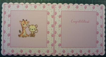 Giraffe & Monkey New Baby Girl Card Mini Kit by Maida Blades