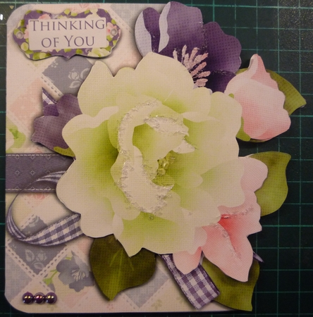 Rose Posy 3D Decoupage Shaped Card with Insert, Envelope and Extra Sentiments by Maida Blades