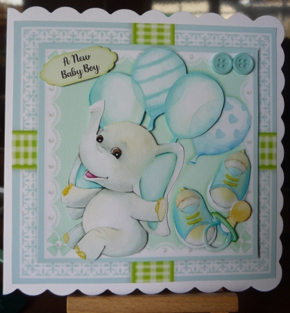 Elephant With Balloons  7x7 Mini Kit by Maida Blades
