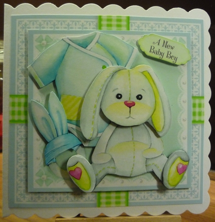 Bunny With Rattle 7x7 Mini Kit by Maida Blades