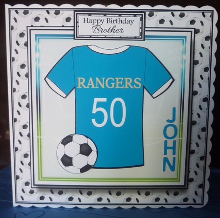 8x8 NEW HOME KIT Glasgow Rangers Football Mini Pyramage Kit - x4 A4 sheets  by Maida Blades