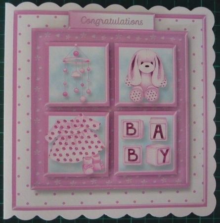 Baby Girl - Square Layers Card Mini Kit by Maida Blades
