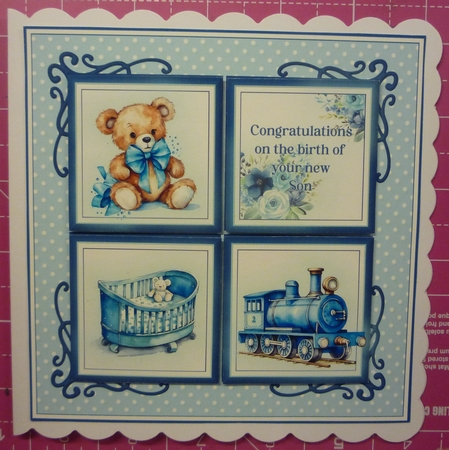 8x8 Baby Boy Blue Mini Kit - x7 A4 Sheets  by Maida Blades