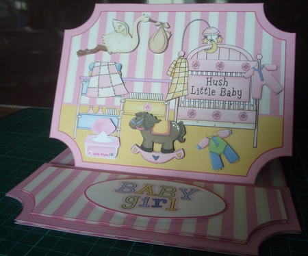 Baby Girl Easel Card Kit with Envelope by Maida Blades