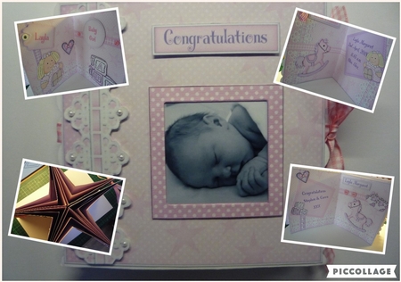 3D New Baby Girl Carousel Card Kit by Maida Blades
