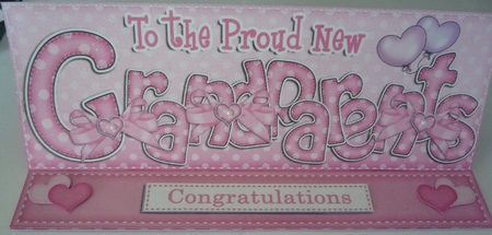 Large Dl New Grandparents Easel Card Kit N Envelope by Maida Blades