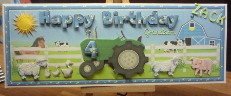 Down on the Farm Green Tractor by Maida Blades
