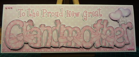 Large Dl New Great Grandmother Felties Card & 3D Decoupage by Maida Blades