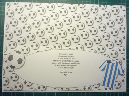 Football Fan Birthday (blue & White 5) Insert by Maida Blades