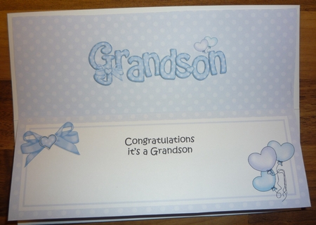 Congratulations It's a Grandson Baby Matching Lge Dl Insert by Maida Blades