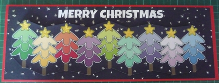 Multicoloured Christmas Trees Large Dl (black) by Maida Blades