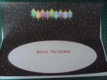 Multicoloured Christmas Trees Large Dl Insert (black) by Maida Blades
